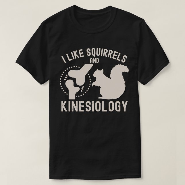 T-shirt J'aime les écureuils et la kinésiologie (Design devant)