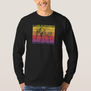 T-shirt J'Aime Les Éléphants Et Peut-Être 3 Personnes Elep