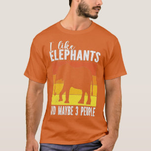 T-shirt J'Aime Les Éléphants Et Peut-Être 3 Personnes Pour