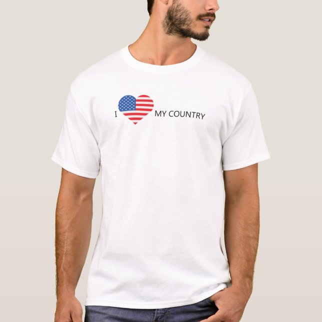 T-shirt J'aime les États-Unis (Devant)