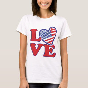 T-shirt J'aime les États-Unis cœur