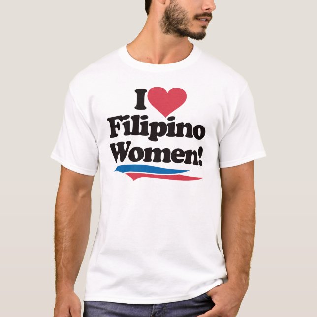 T-shirt J'aime les femmes philippines (Devant)