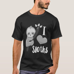 T-shirt J'Aime Les Fentes Nap Sloth Lazy Dormir