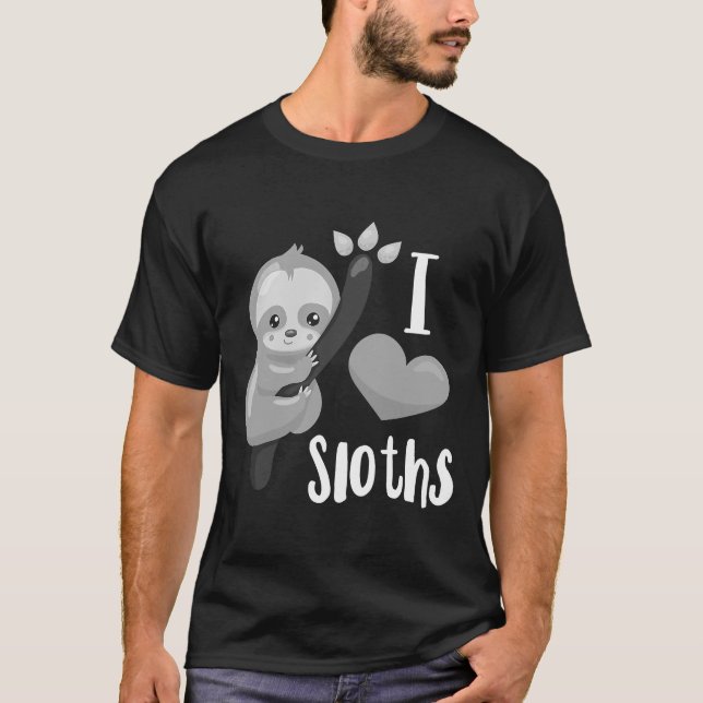 T-shirt J'Aime Les Fentes Nap Sloth Lazy Dormir (Devant)