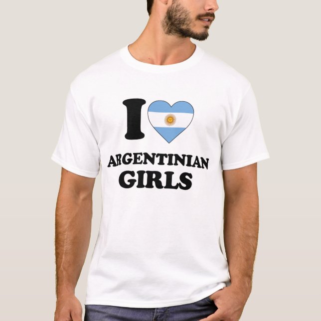 T-shirt J'aime les filles argentines (Devant)