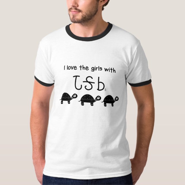 T-shirt J'aime les filles avec des terrapins (Devant)