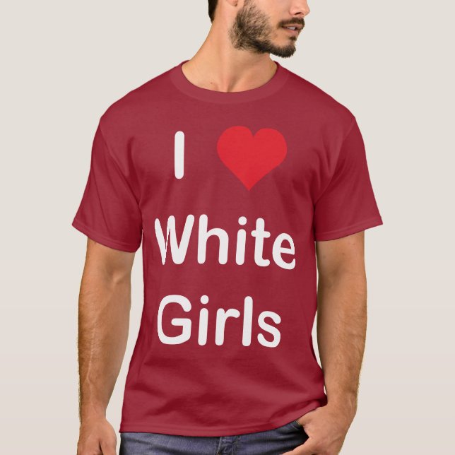 T-shirt J'aime les filles blanches (Devant)
