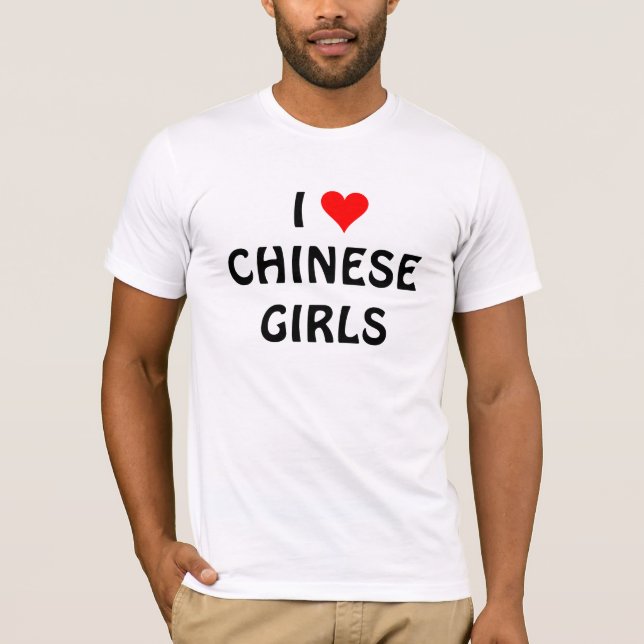 T-SHIRT J'AIME LES FILLES CHINOISES (Devant)