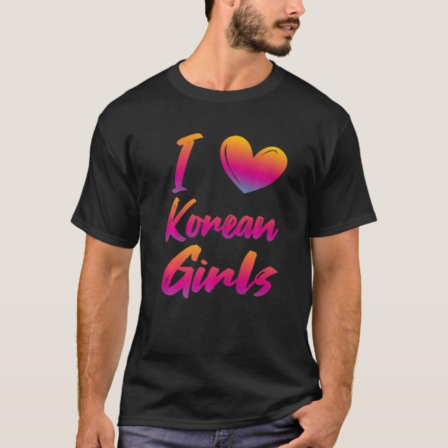 T-shirt J'aime les filles coréennes (Devant)