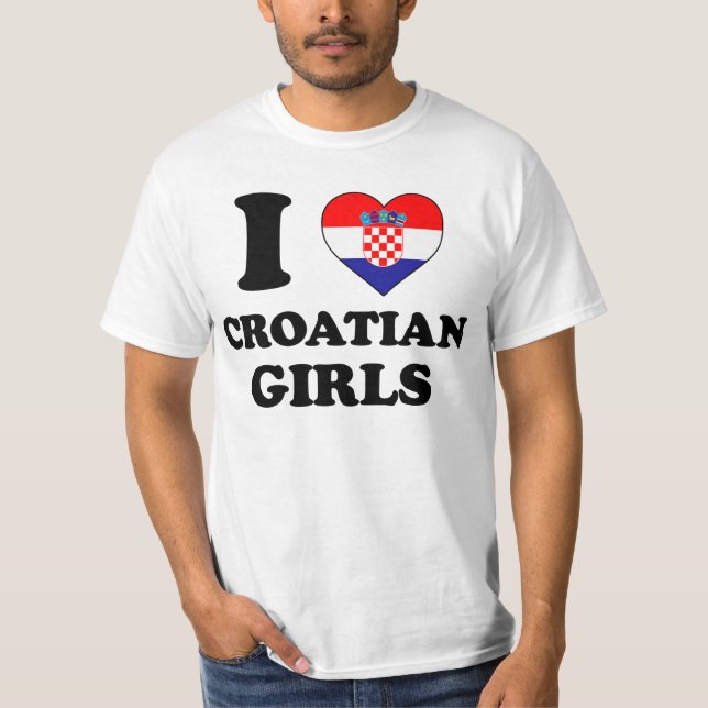 T-shirt J'aime les filles croates (Devant)