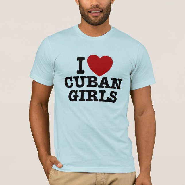 T-shirt J'aime les filles cubaines (Devant)
