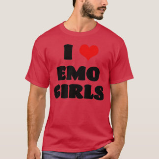 T-shirt J'aime les filles Emo J'aime les filles Emotshirt 