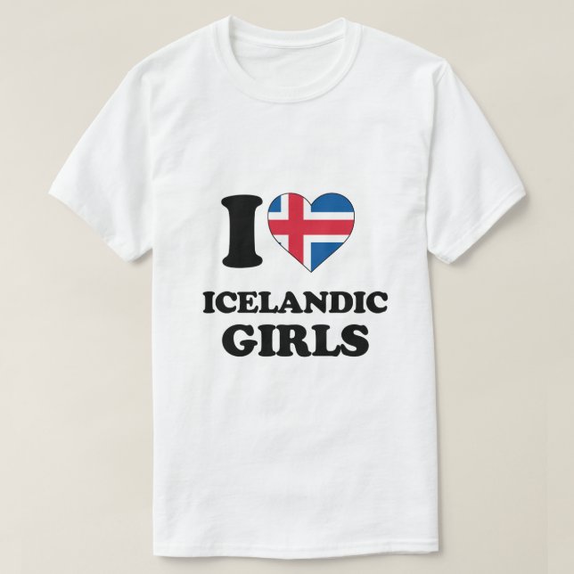 T-shirt J'aime les filles islandaises (Design devant)