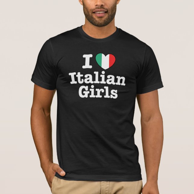 T-shirt J'aime les filles italiennes (Devant)