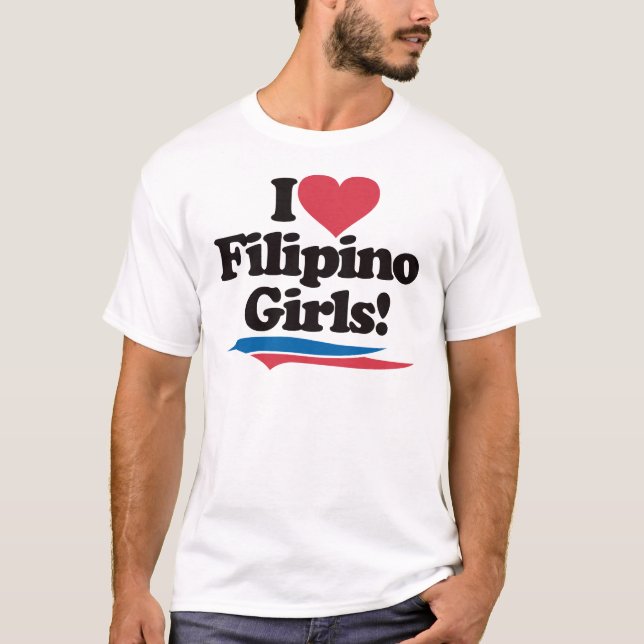 T-shirt J'aime les filles philippines (Devant)