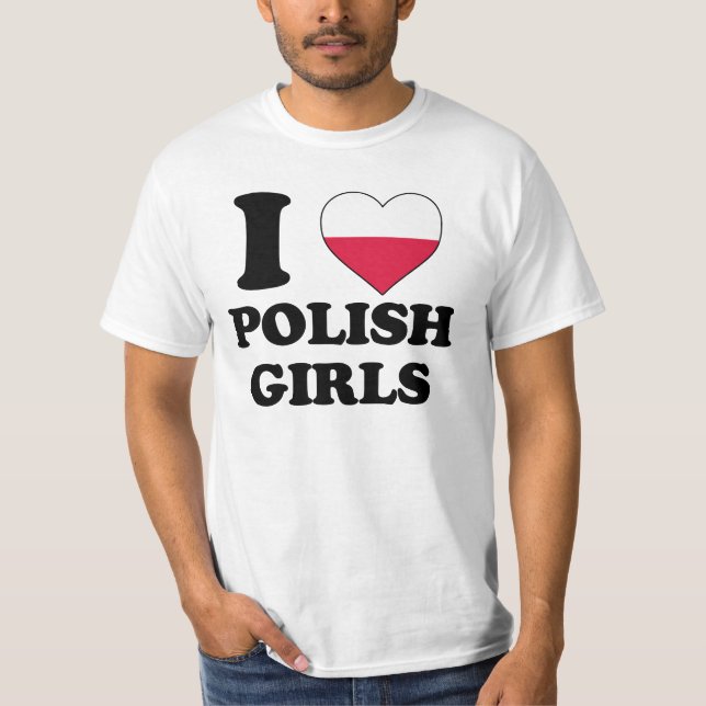 T-shirt J'aime les filles polonaises (Devant)