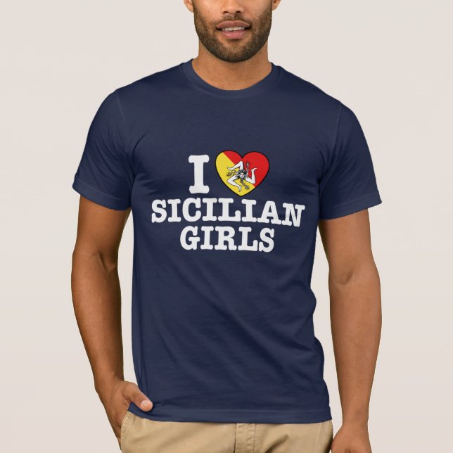 T-shirt J'aime les filles siciliennes (Devant)