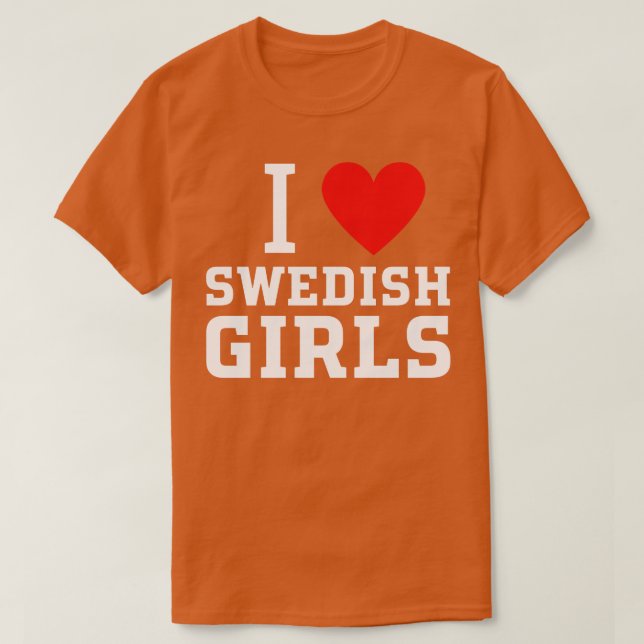 T-shirt j'aime les filles suédoises (Design devant)