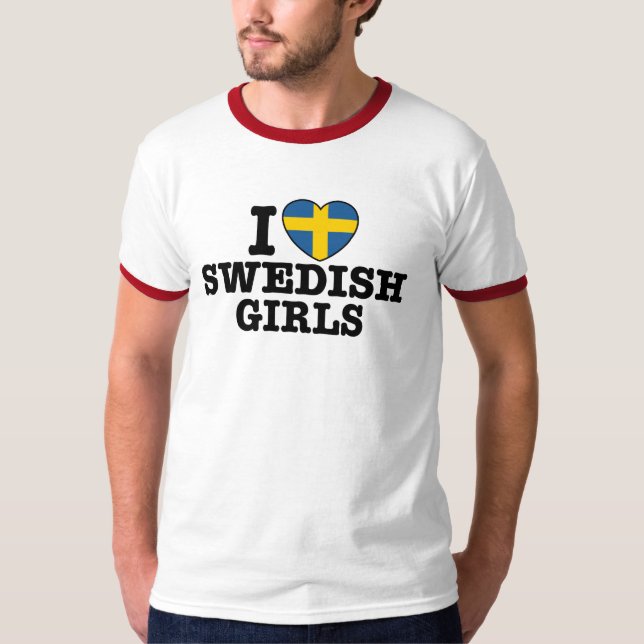 T-shirt J'aime les filles suédoises (Devant)