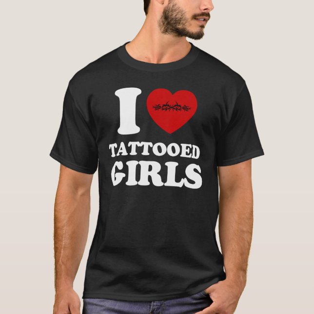 T-shirt j'aime les filles tatouées (Devant)