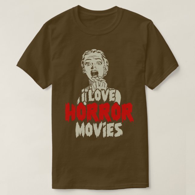 T-shirt J'aime les films d'horreur (Design devant)
