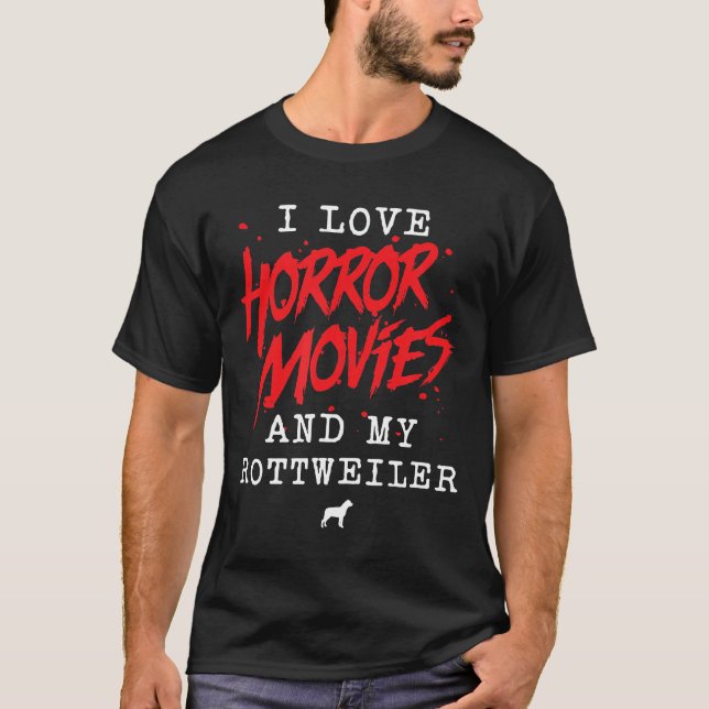 T-shirt J'Aime Les Films D'Horreur Et Mon Propriétaire De  (Devant)