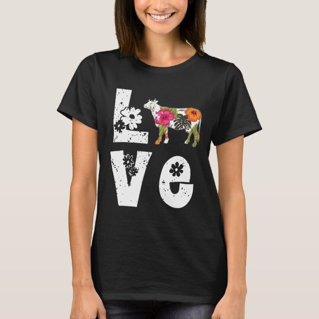 T-shirt J'aime les fleurs de vache (Devant)