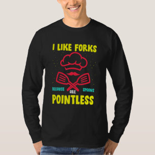 T-shirt J'Aime Les Fourches Parce Que Les Cuillères Sont S