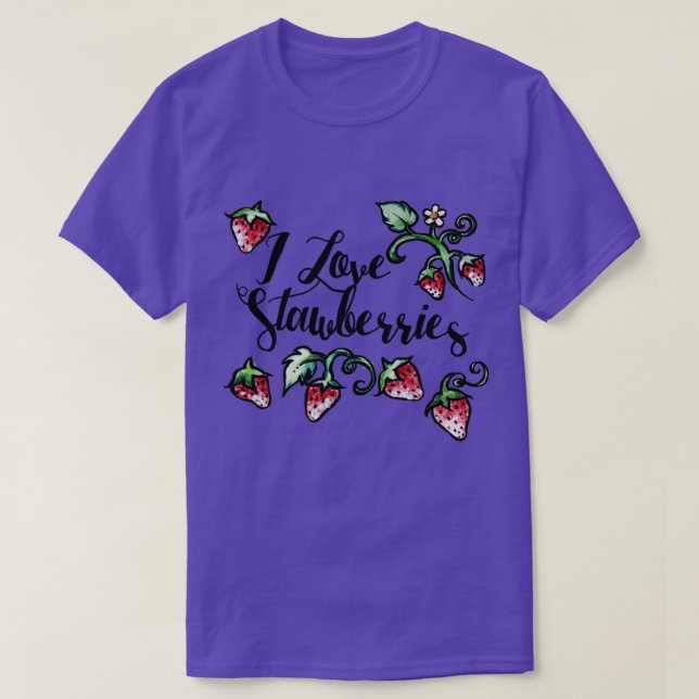 T-shirt J'aime les fraises (Design devant)