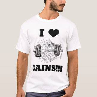 T-shirt J'AIME LES GAINS ! ! ! Barbell Design, Salle De Sp