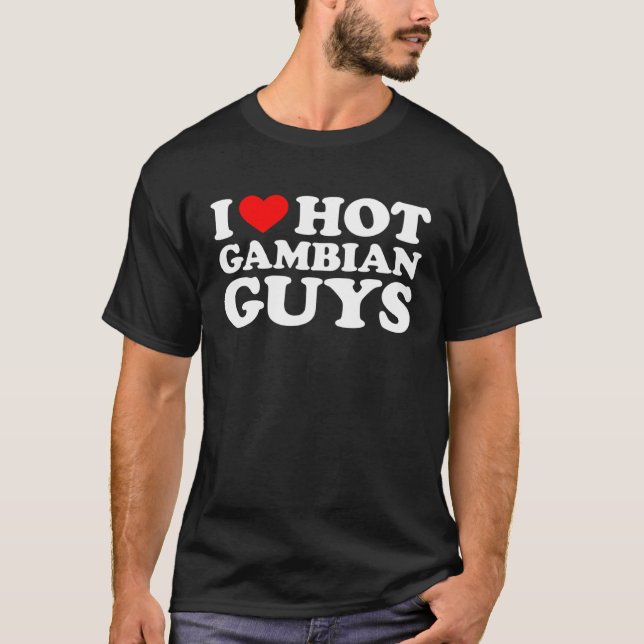 T-shirt J'Aime Les Gambiens Chauds (Devant)