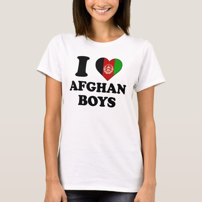 T-shirt J'aime les garçons afghans (Devant)