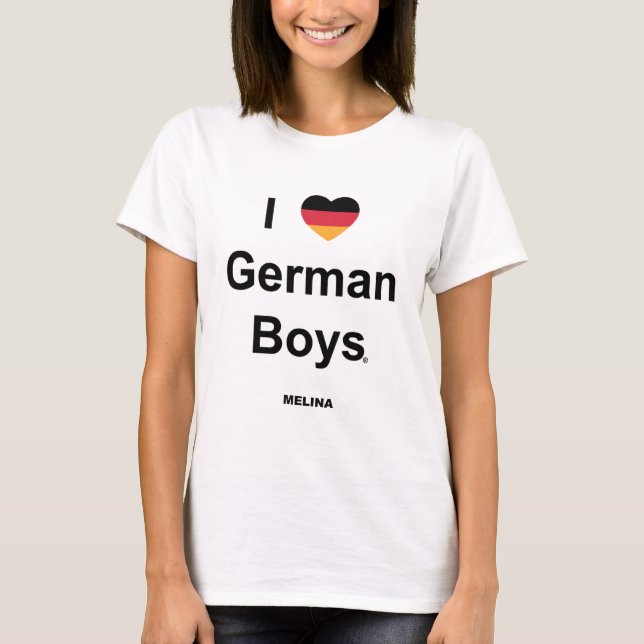 T-shirt J'aime les garçons allemands (Devant)