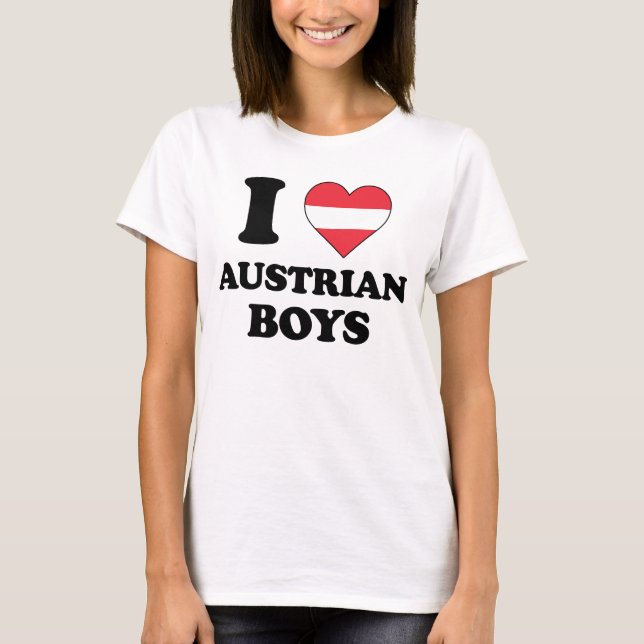 T-shirt J'aime les garçons autrichiens (Devant)