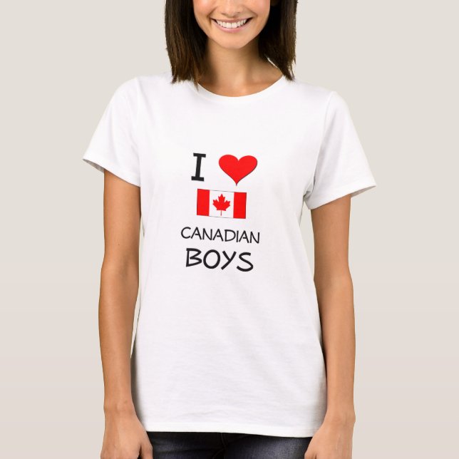 T-shirt J'aime les garçons canadiens (Devant)