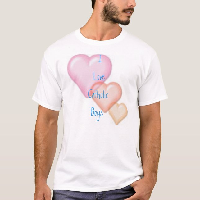 T-shirt J'aime les garçons catholiques (Devant)