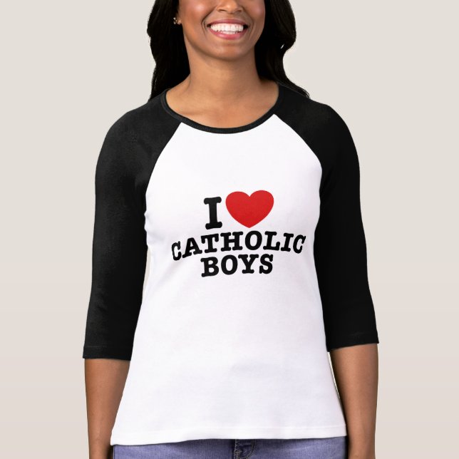 T-shirt J'aime les garçons catholiques (Devant)