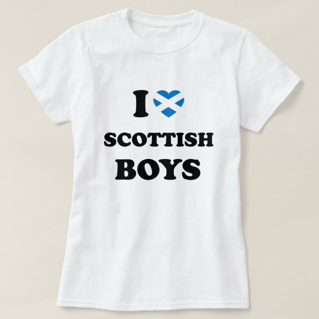 T-shirt J'aime les garçons écossais (Design devant)