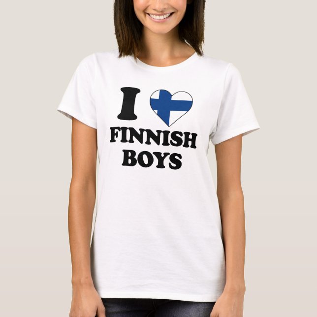 T-shirt J'aime les garçons finlandais (Devant)