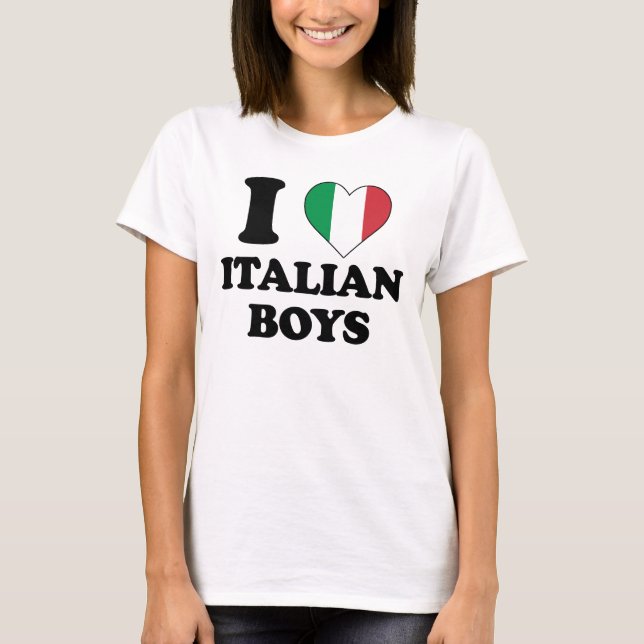 T-shirt J'aime les garçons italiens (Devant)