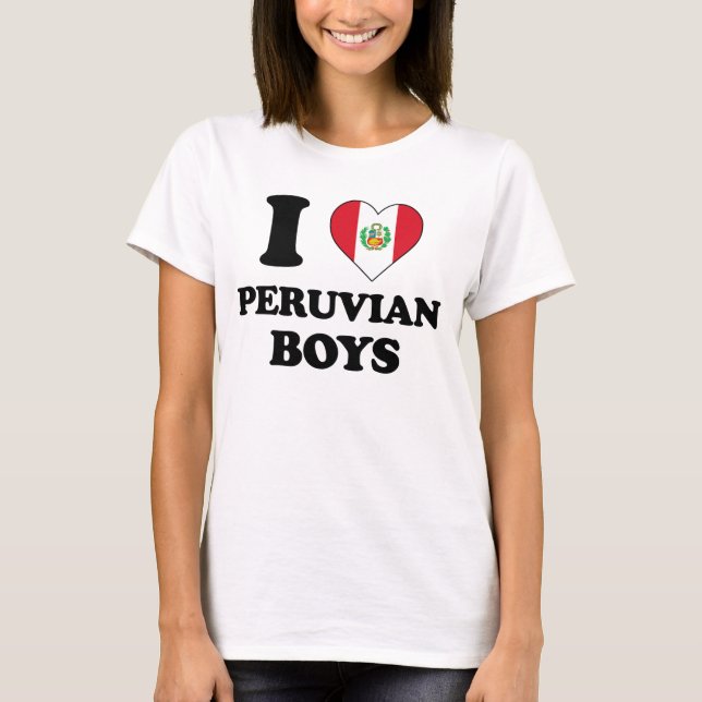 T-shirt J'aime les garçons péruviens (Devant)