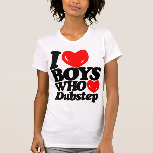 T-shirt J'aime les garçons qui aiment Dubstep (noir/rouge) (Devant)