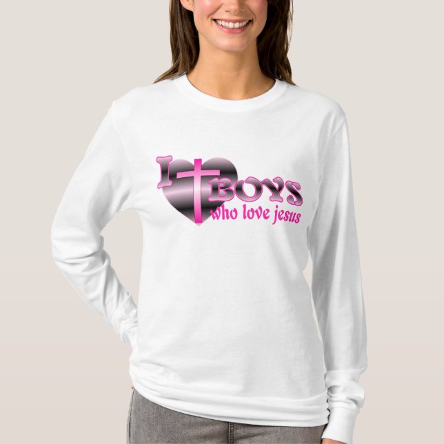 T-shirt J'aime les garçons qui aiment Jésus (Devant)