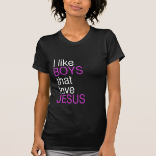 T-shirt J'aime les garçons qui aiment la chemise de Jésu