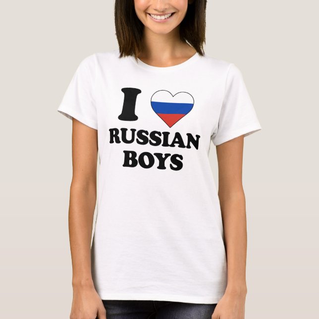 T-shirt J'aime les garçons russes (Devant)