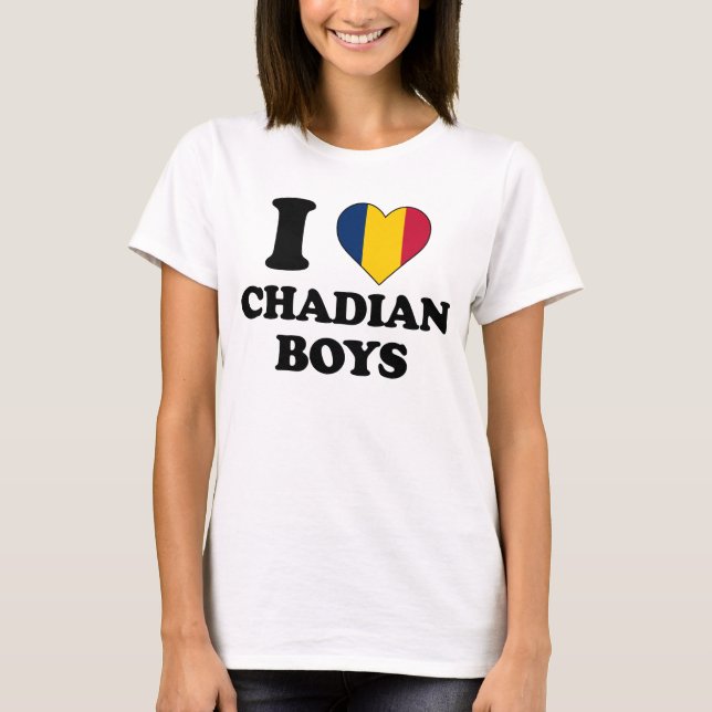 T-shirt J'aime les garçons tchadiens (Devant)