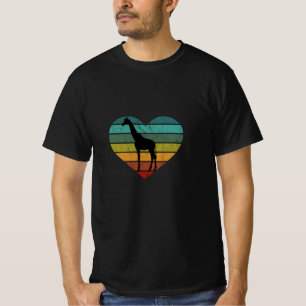 T-shirt J'aime les girafes Retro Heart