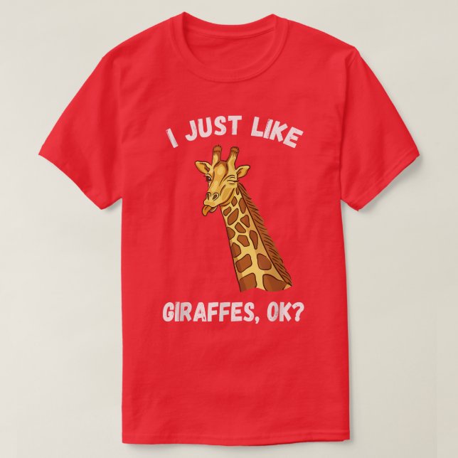 T-shirt J'Aime Les Giraffes Drôle Mignonne Giraffe (Design devant)