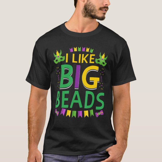 T-shirt J'Aime Les Grandes Perles Drôle New Orleans Nola M (Devant)