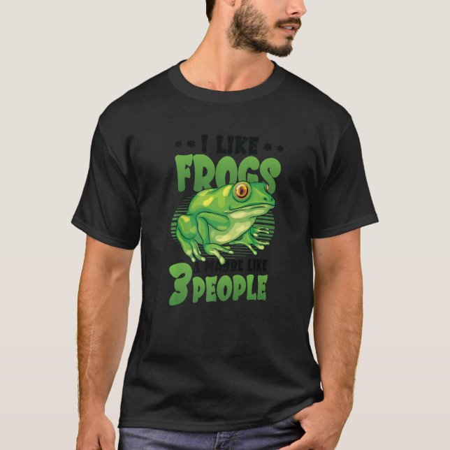 T-shirt J'Aime Les Grenouilles Et Peut-Être 3 Personnes Fr (Devant)
